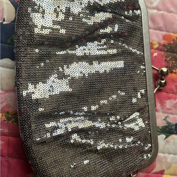 Grey/graphite Sequin Visit Coach clutch - Picture 7 of 7